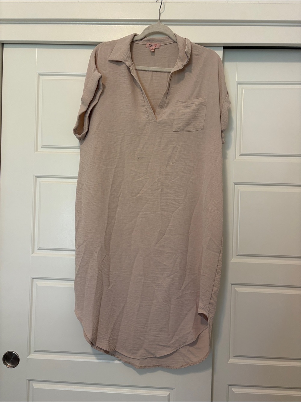 Light Pink Collared Tunic Top - Unbranded